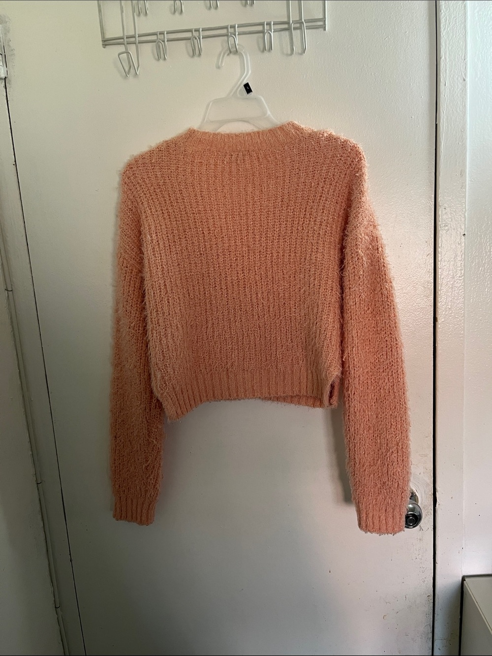 wild fable Peach Fuzzy Cropped Button Cardigan - Picture 6 of 6